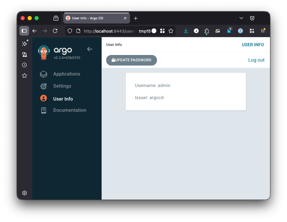 Argo CD User Info